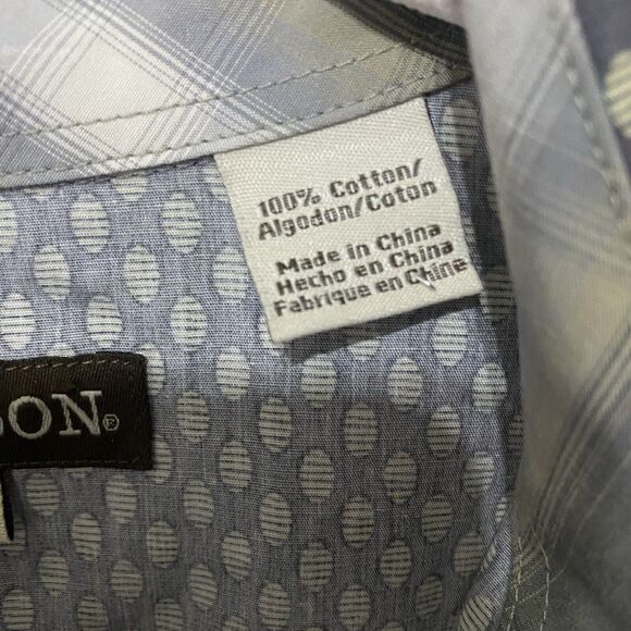 Stetson Pearl Snap Western Shirt Mens 2XL Gray Geometric Yoke Flip‎ Cuff Pockets - Picture 9 of 14